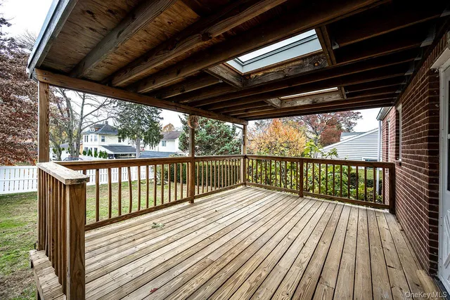 a view of wooden deck