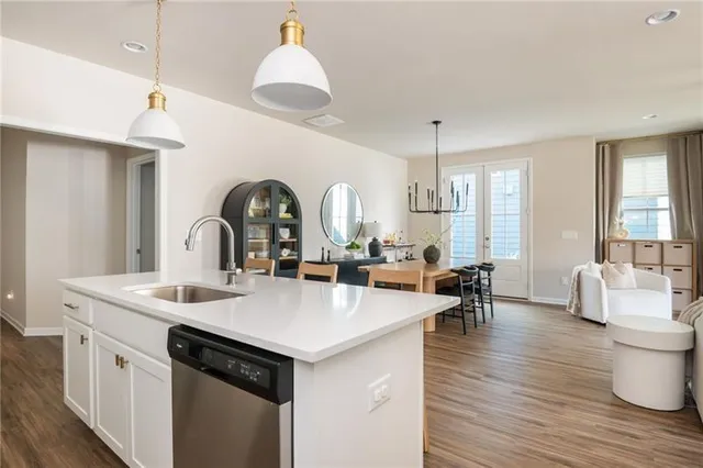 a view of entryway with wooden floor