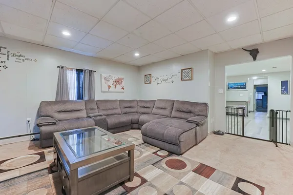 a living room with furniture