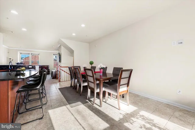 a view of a dining area with furniture