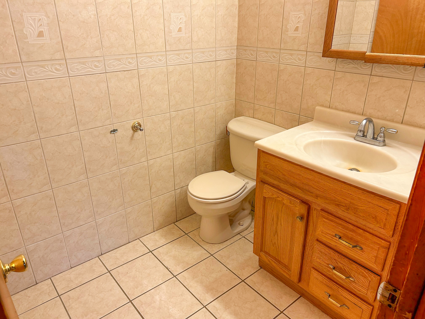 12919 South Escanaba Avenue Chicago, IL 60633 - Photo 10 of 16 a bathroom with a sink toilet and a mirror