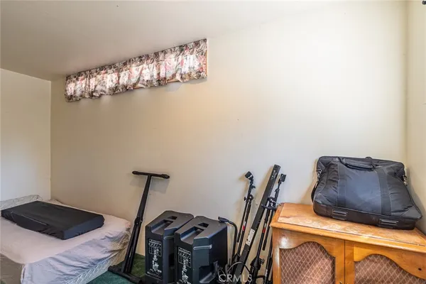 a hallway with a door in it