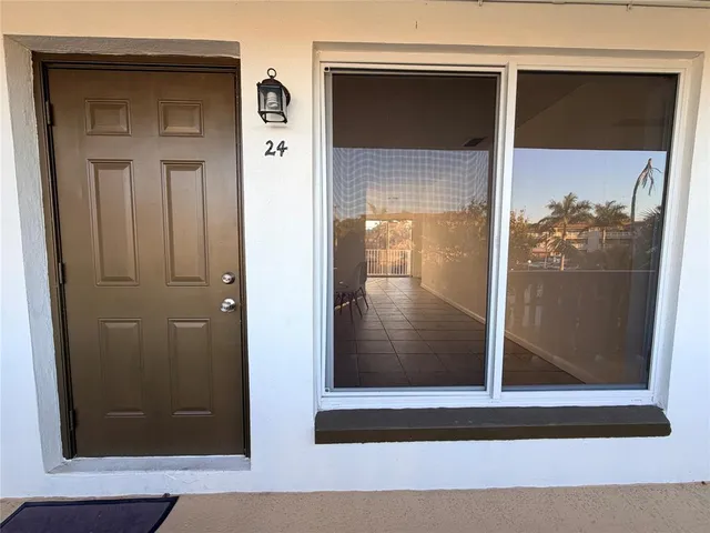 a view of a wooden door