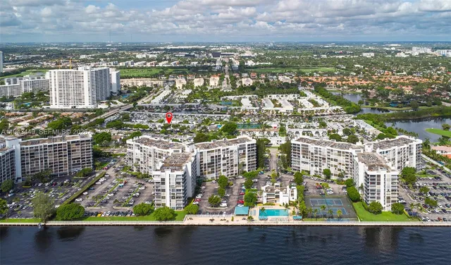 a view of a city with tall buildings