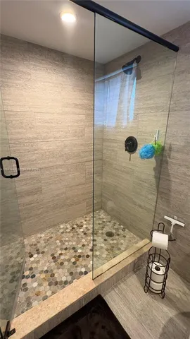 a bathroom with a shower