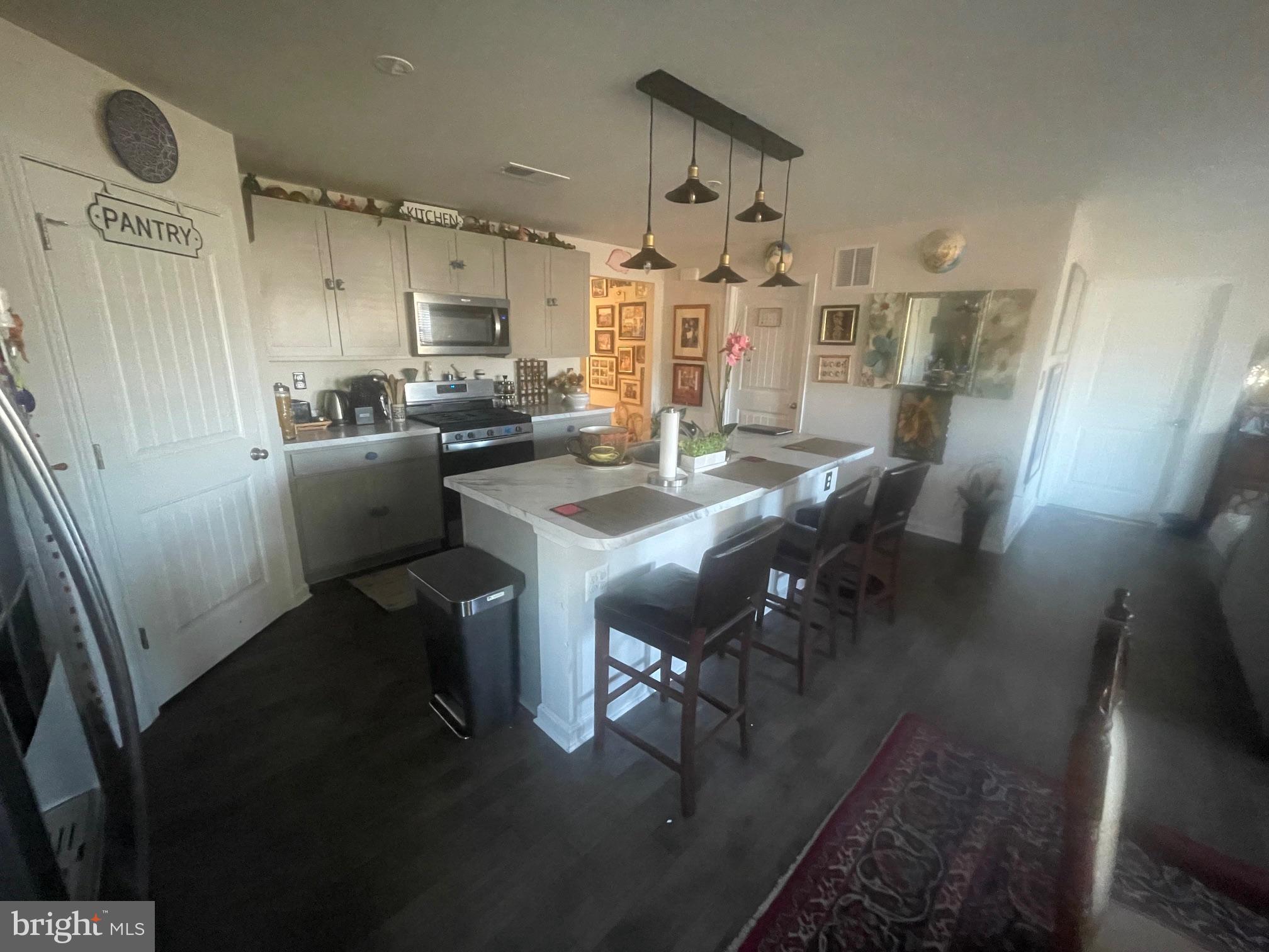 31715 Impetus Road Lewes, DE 19958 - Photo 6 of 12 a kitchen with stainless steel appliances a dining table chairs and a refrigerator