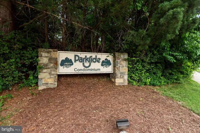 a view of a bench in a garden