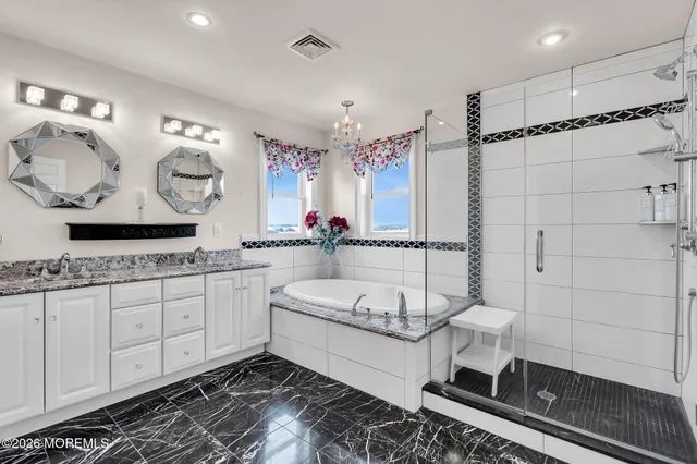 a view of a patio near an ocean