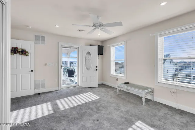 a view of a balcony with city view