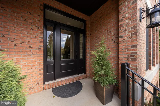 a potted plant is sitting in front of a door