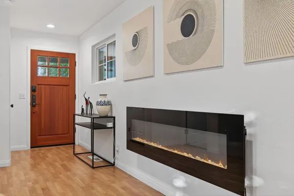a living room with furniture