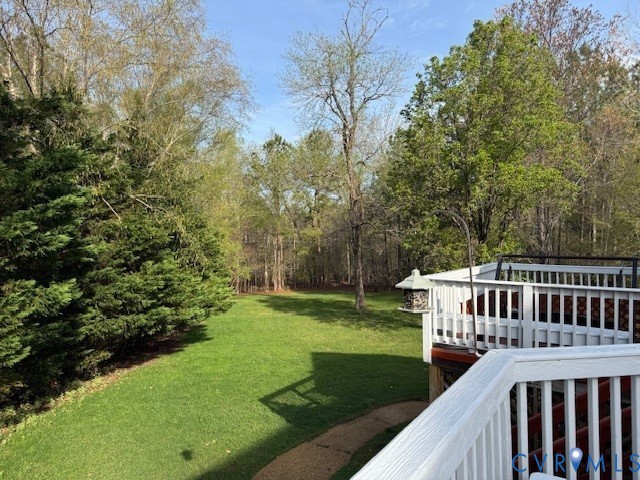 14307 Abbots Ridge Court Midlothian, VA 23113 - Photo 15 of 16 a view of a deck and backyard with trees