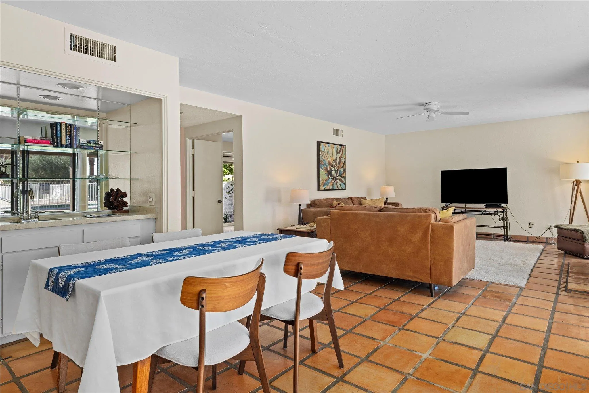 1668 Montezuma Court, Unit 22 Borrego Springs, CA 92004 - Photo 15 of 75 a living room with furniture and a flat screen tv