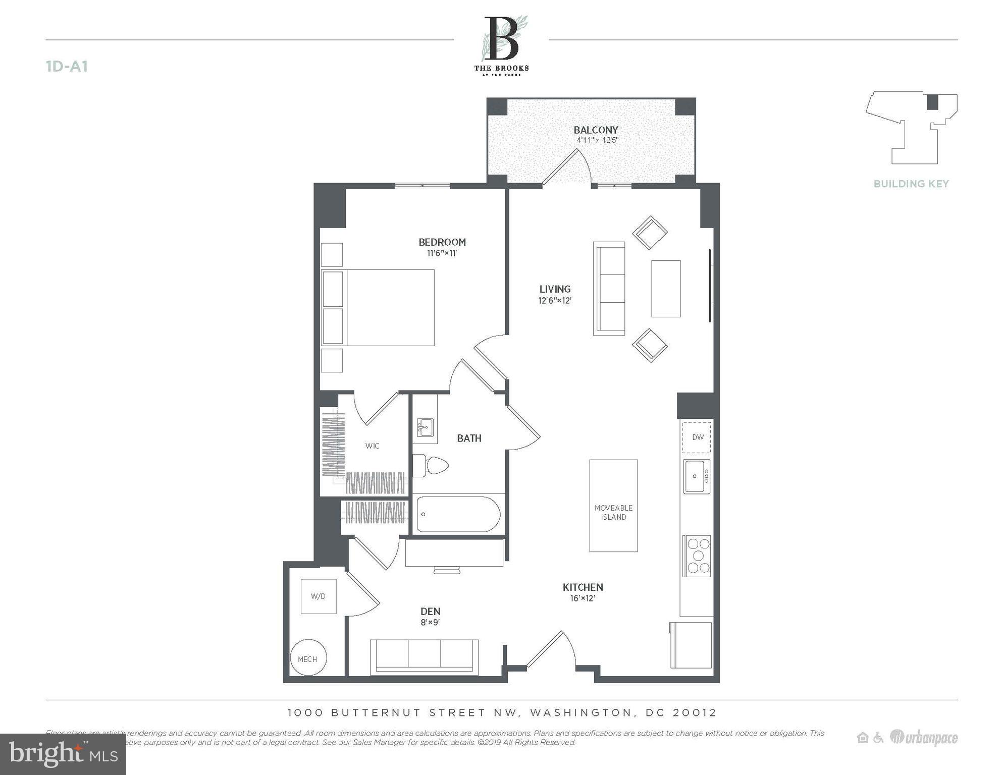 6803 Cameron Drive Northwest, Unit 406 Washington, DC 20012 - Photo 10 of 10 1D-A Floorplan