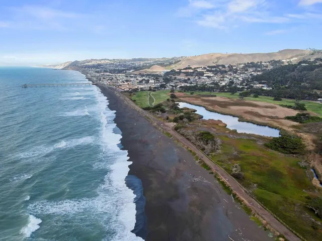 view of a lake in middle of the town