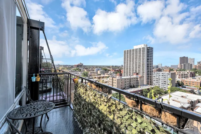 a view of balcony with city view