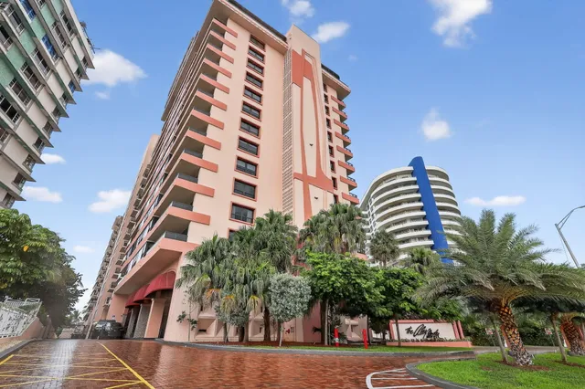 a front view of a multi story building