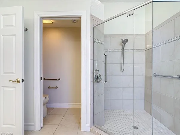 a bathroom with a shower