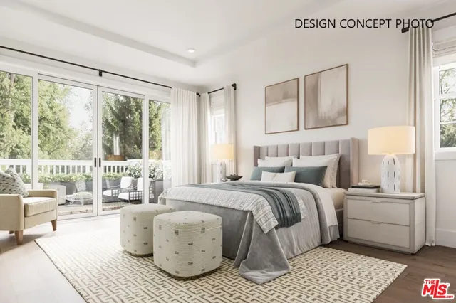 a bed room with a bed and a couch