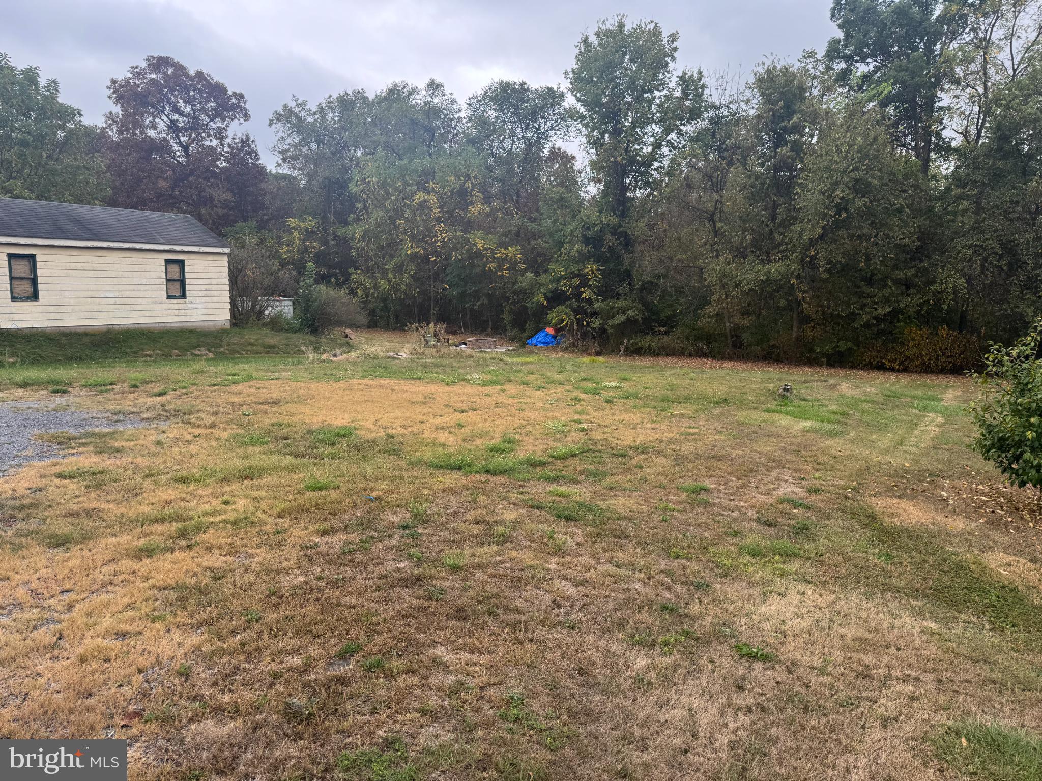 a view of a yard with a house