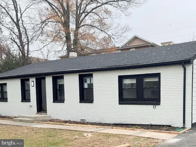 a front view of a house with windows