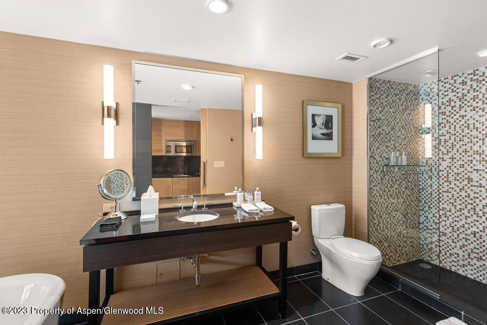 130 Wood Road, Unit 505 & 507 Snowmass Village, CO 81615 - Photo 6 of 35 a bathroom with a sink mirror and toilet