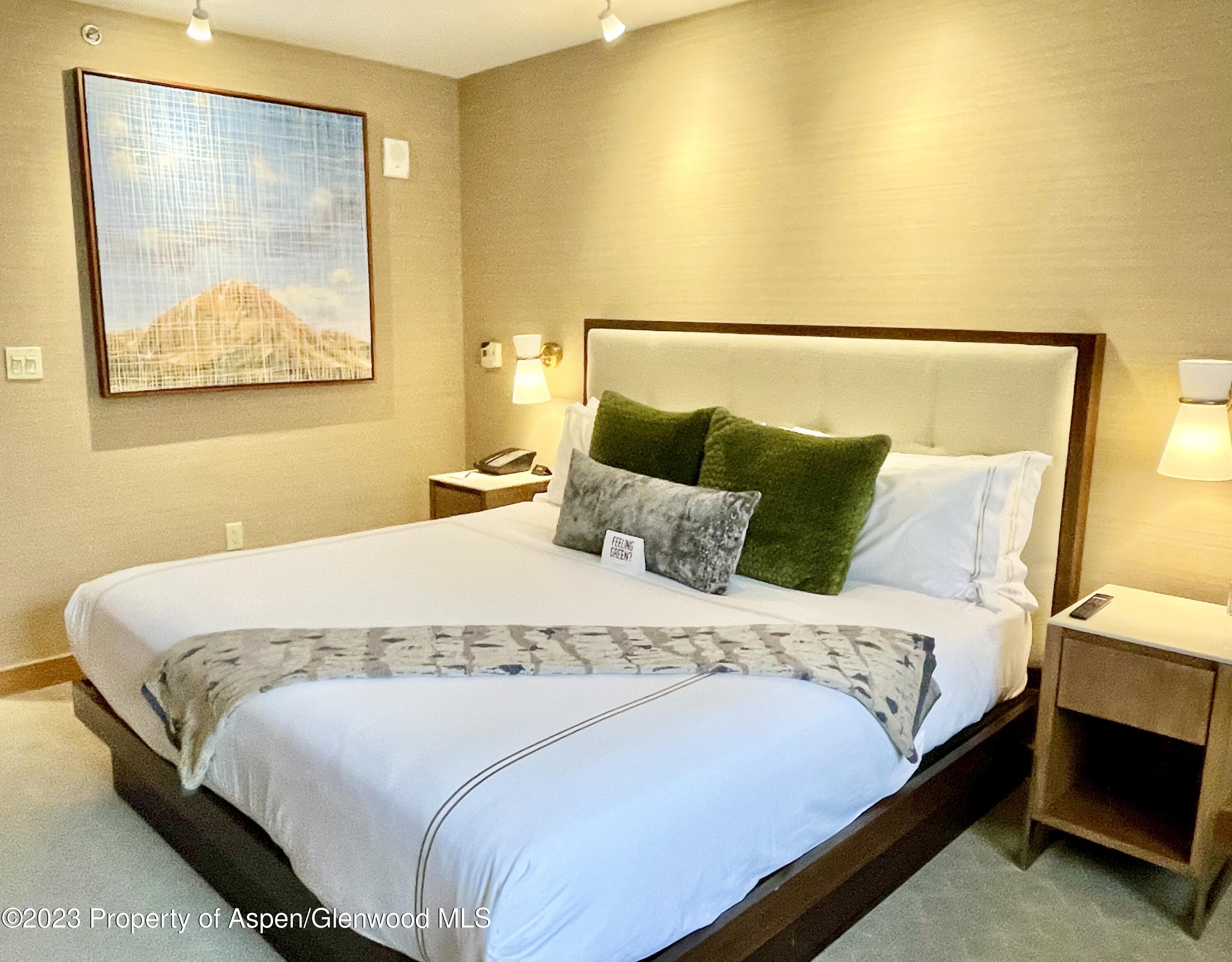 130 Wood Road, Unit 505 & 507 Snowmass Village, CO 81615 - Photo 9 of 35 a bedroom with a bed and painting on the wall