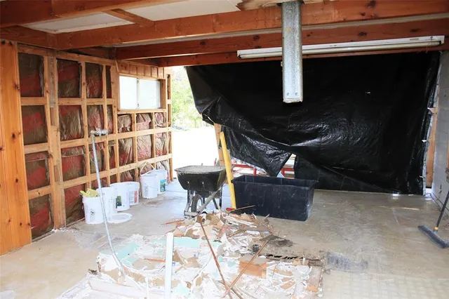 a view of a utility room with a window