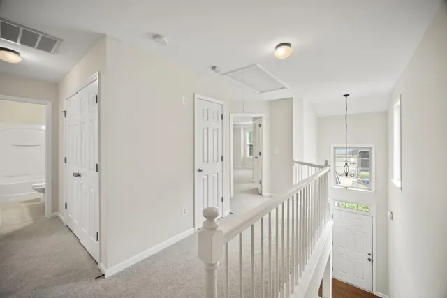 a view of a hallway with a elevator