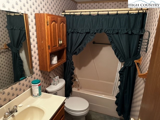 1426 Rainbow Trail Boone, NC 28607 - Photo 10 of 48 a bathroom with a sink toilet and shower