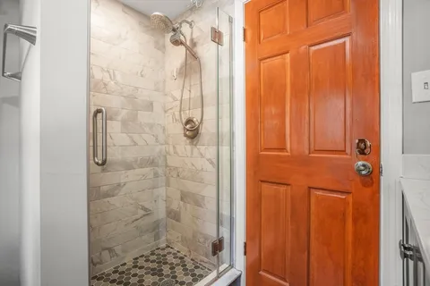 a bathroom with a shower