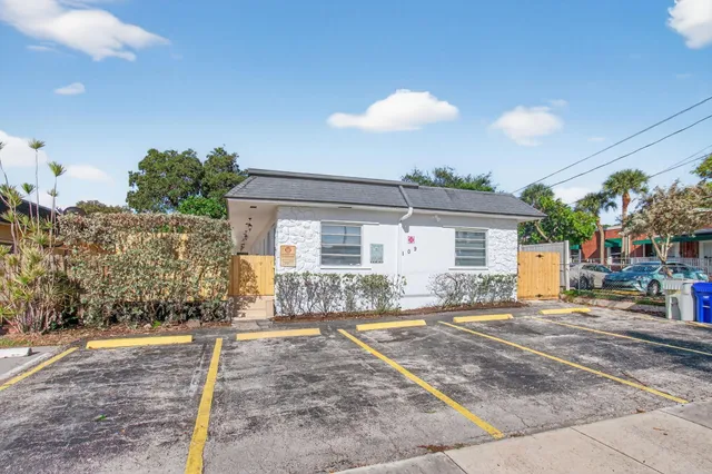 a view of a house with a patio