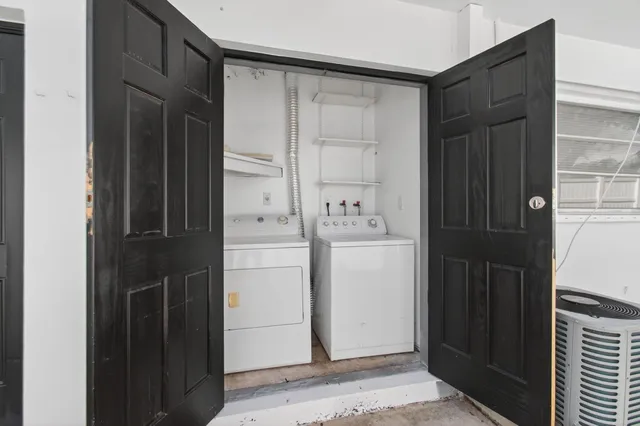 a room with storage and utility