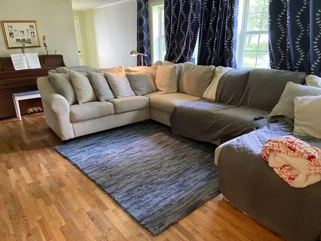 a living room with furniture and a couch