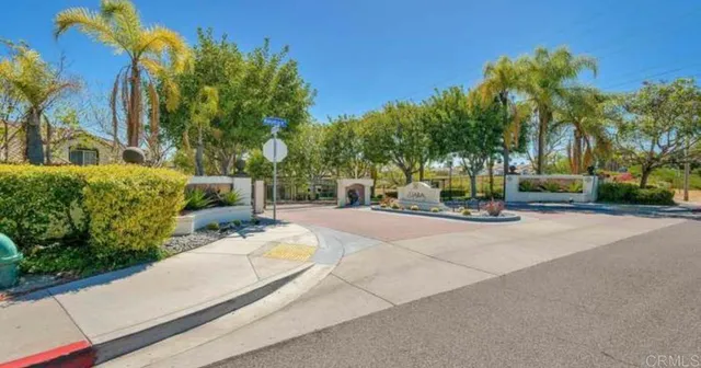 a view of a park with plants and trees