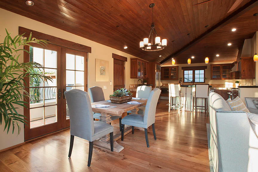 20 Alisal Road Santa Barbara, CA 93103 - Photo 10 of 32 a view of a dining room with furniture a chandelier and wooden floor