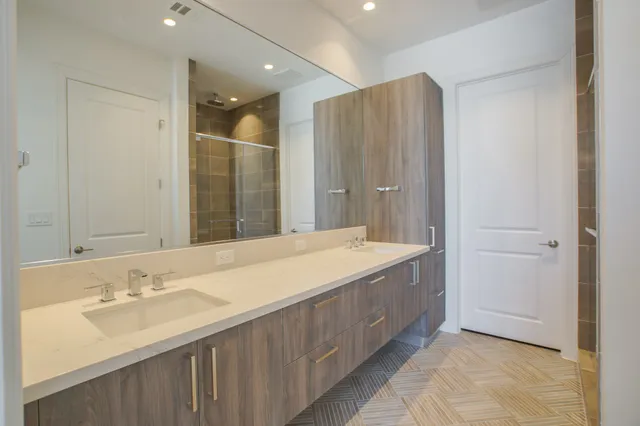 a view of an empty room and a room