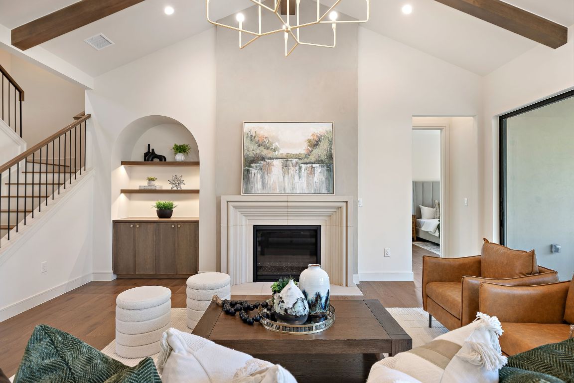 2705 Warren Street Austin, TX 78703 - Photo 4 of 39 a living room with furniture a window and a fireplace