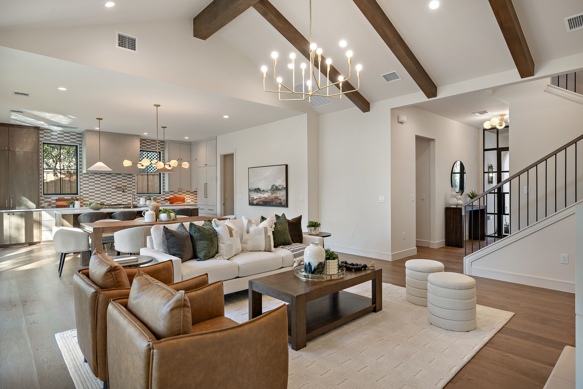 2705 Warren Street Austin, TX 78703 - Photo 8 of 39 a living room with furniture kitchen view and a chandelier