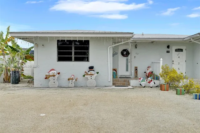an aerial view of a building with outdoor space
