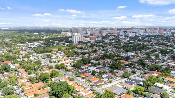 an aerial view of multiple house