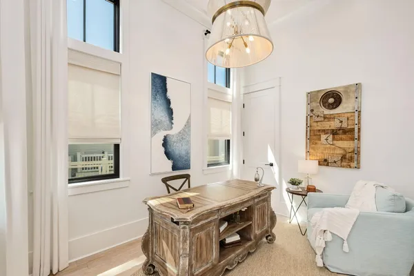 a living room with furniture