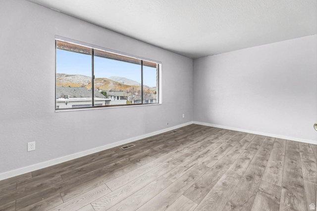 34 Benchmark Village Tooele, UT 84074 - Photo 18 of 35 Unfurnished room featuring light wood-style flooring and a mountain view