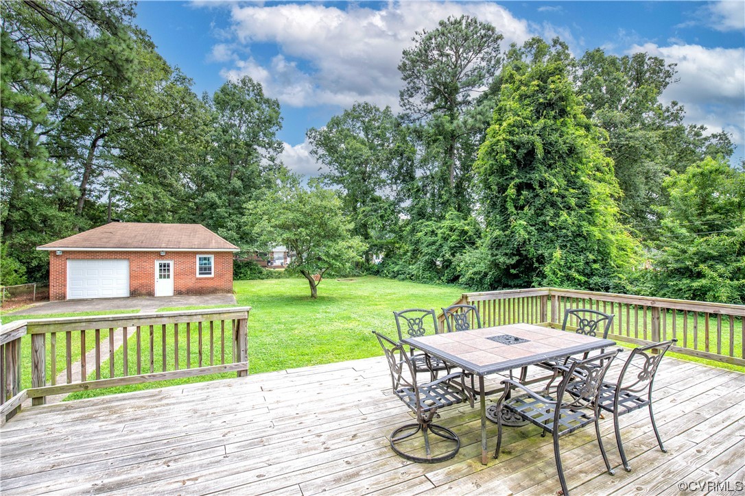 5505 Raleigh Road Henrico, VA 23231 - Photo 25 of 30 a view of a patio with a table chairs and a yard