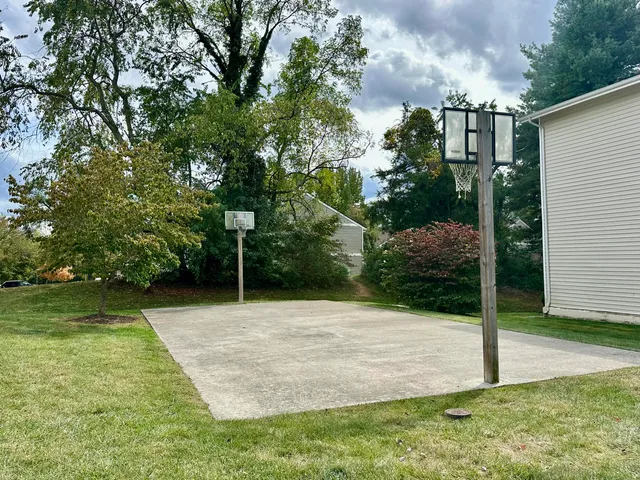 a backyard of a house with lots of green space