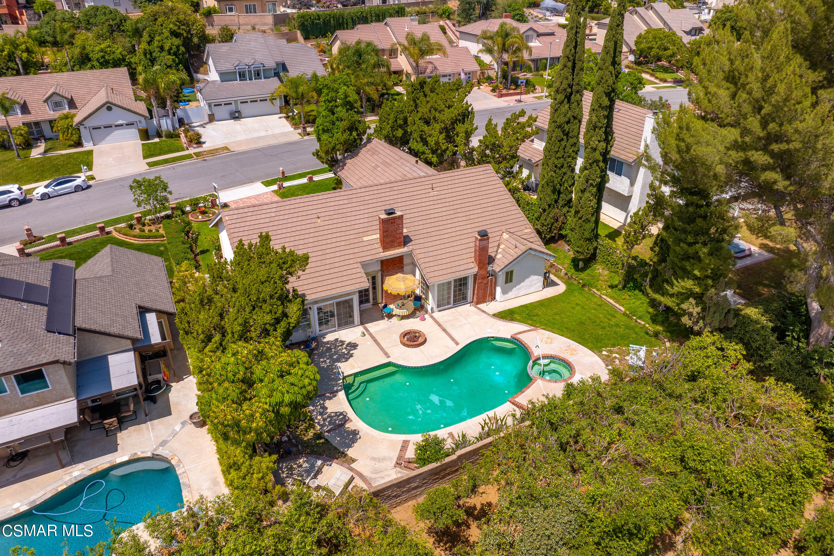 4230 Roxbury Street Simi Valley, CA 93063 - Photo 38 of 40 an aerial view of house with yard swimming pool and outdoor seating