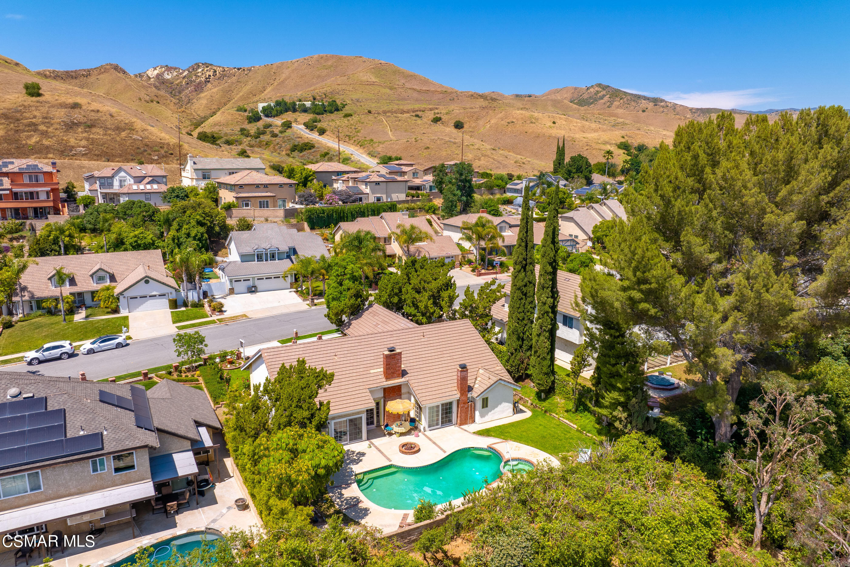 4230 Roxbury Street Simi Valley, CA 93063 - Photo 39 of 40 an aerial view of residential houses with outdoor space and trees
