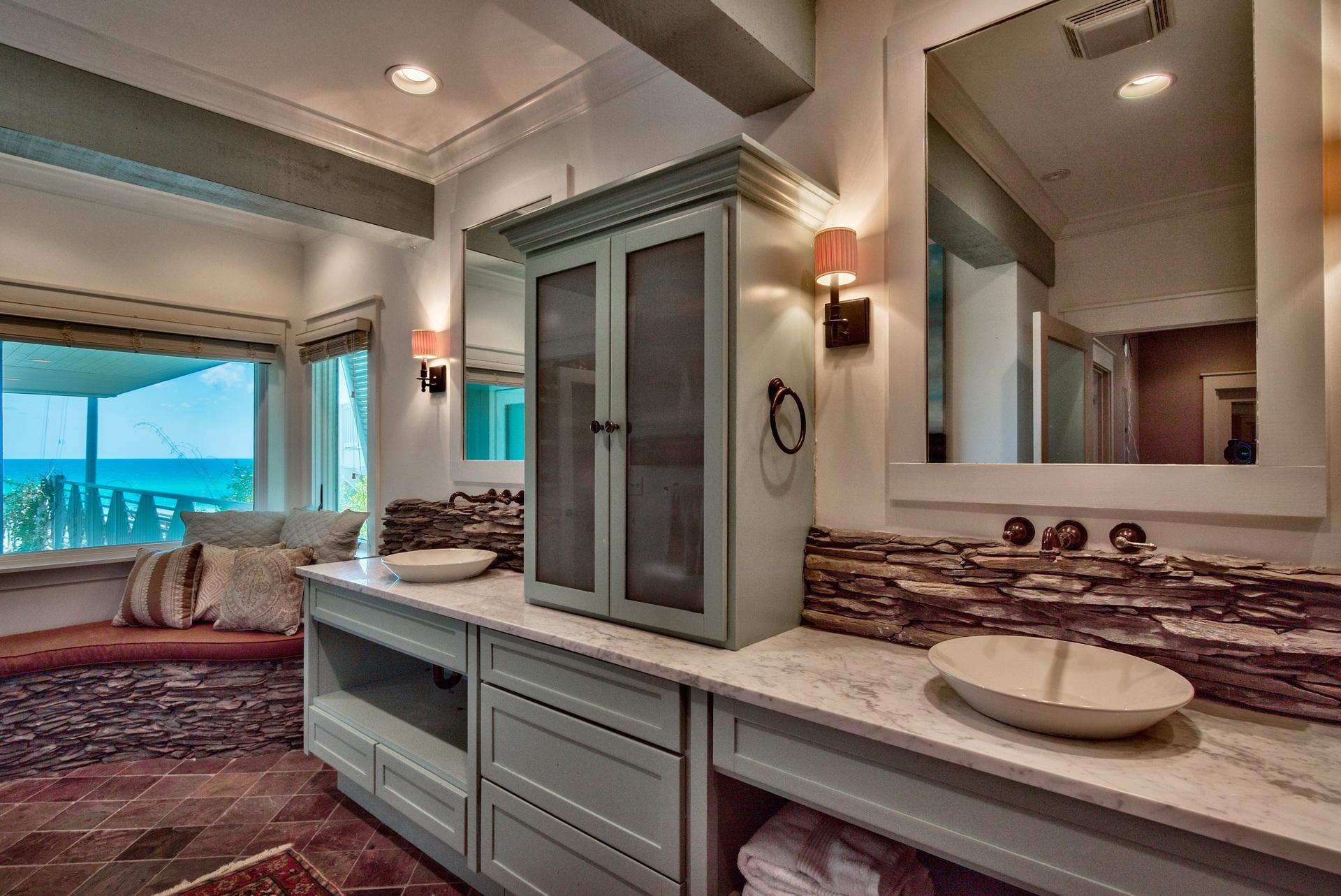 59 Auburn Drive Santa Rosa Beach, FL 32459 - Photo 32 of 71 a bathroom with a sink double vanity and a mirror