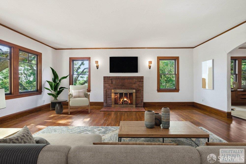 451 Vincente Avenue Berkeley, CA 94707 - Photo 1 of 66 a living room with furniture and a fireplace