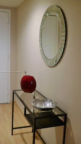 a room with a table and chairs